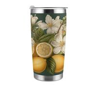 ADFGYERH Spring Clip Art - Taza de viaje portátil para coche, cabe en el portavasos del coche, taza de viaje de café de 20 onzas, taza de viaje reutilizable a prueba de fugas, regalos para mujeres y