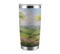 ADFGYERH Spring Landscape- Taza de viaje portátil para automóvil, cabe en el portavasos del coche, taza de viaje de café de 20 onzas, taza de viaje reutilizable a prueba de fugas, regalos para mujeres