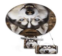 ADFGYERH Stupid Husky Dog - Manta redonda plegable y ligera, manta de playa impermeable, manta al aire libre para primavera, verano, camping, parque, viajes, hierba