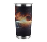 ADFGYERH Sun And Earth- Taza portátil de viaje para coche, cabe en el portavasos del coche, taza de viaje de café de 20 onzas, taza de viaje reutilizable a prueba de fugas, regalos para mujeres y