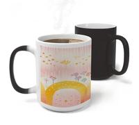 ADFGYERH Taza de varios arco iris, hecha de cerámica, cómoda de sostener, taza de café sensible al calor que cambia de color, taza de viaje de café, adecuada para café, té, cacao caliente, leche