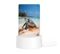 ADFGYERH Tortuga marina en la playa, luz nocturna, material acrílico, fácil instalación, decoración del hogar, interfaz USB, fuente de alimentación, lámpara para restaurante, bar, cafetería