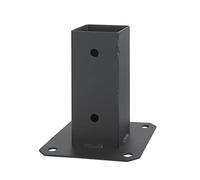 ADGO Casquillo atornillable de Grafito, 100 x 100 mm, Anclaje de Suelo para Postes de Madera, Postes de Madera Cuadrados, Casquillo de Suelo, Soporte de Valla, Placa de Suelo, Ancla, galvanizado en