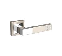 ADGO Prima Escutcheon Handle Modern Minimalist Shape Ornamental Handle with Pushbacks 120 mm Escutcheon 50x50 mm Stylish Satin/Chrome Internal Handle