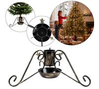 ADGO, Soporte para Árbol de Navidad - Soporte Metálico para Árbol de Navidad, Soporte Estable para Árbol de Navidad - Resistente a La Corrosión - Listo para Usar Sin Montaje - Grande 80mm, Dorado