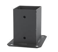 ADGO Soporte para Postes de 140 x 140 mm, Casquillo atornillable galvanizado en Caliente, Casquillo de Tierra, Casquillo de Tierra, Casquillo de Suelo, Casquillo de Acero, Grafito, PSPG-50