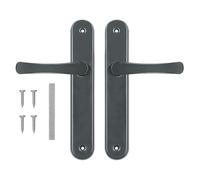 ADGO Tirador de Puerta Delantera - Juego de Tiradores de Puerta Interior - Placas Largas - Gris - Aluminio