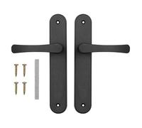 ADGO Tirador de Puerta - Juego de Placas Largas - Negro - Aluminio