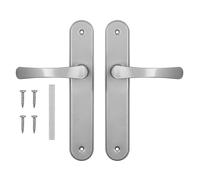 ADGO Tirador de puerta - tirador de puerta - juego de tiradores - tirador de puerta delantera - juego de tiradores de puerta interior-tiradores de puerta - juego de placas largas - plateado - aluminio