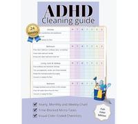 ADHD Cleaning System: Micro-Task Planner and Declutter Guide: Declutter Your Home in 15 Minutes a Day with Visual Checklists, Challenges, Charts, and Energy Tracking Full Color Pages for Neurotypical