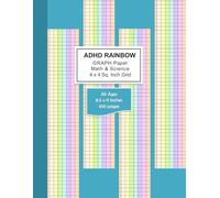 ADHD COLORED GRAPH PAPER: Rainbow Grid Graph Notebook for Math & Science Students | Colored 4x4 Quad Ruled Paper Book for Applied Learning