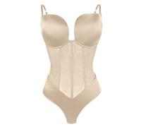 Adhdyuud Body adelgazante para mujer sin espalda corsé Push Up, carne, L