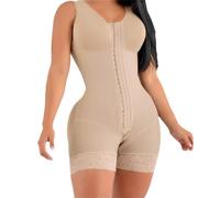 Adhdyuud Fajas moldeadoras de cuerpo completo para mujer, postoperatorio, ropa quirúrgica posparto, faja moldeadora con control de abdomen, beige, S