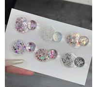 ADHERE Kit de gel con flakes brillantes 6 uds con cepillo, Esmalte Gel con Lentejuelas Brillantes & Efecto Iridiscente | Para Nail Art, Salón de Uñas & DIY en Casa