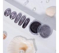 ADHERE Pearl Series - Polvo de uñas cromado mágico, acabado metálico hiperreflectante, brillo de espejo de 10 segundos para uñas de gel/bricolaje/a presión, 0,7 g (llama obsidiana)