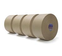 ADHES 4 Rollos 72 MM X 100 M Cintas Activadas Por Agua,Cinta De Embalaje De Papel Kraft，Cinta De Papel MarróN, Cinta De Papel Kraft Reforzada, Cinta Reciclable Degradable