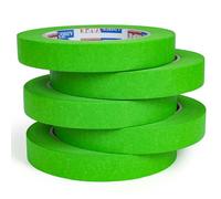 ADHES 5 Rollos Cinta de Carrocero para Pintar y Enmascarar 18MM X 50M Cinta Adhesiva Verde De Cinta De Carrocero, Resistente A Los Rayos UV, Para Pintar Y Decorar Tanto Interiores Como Exteriores