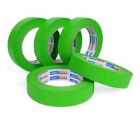 ADHES 5 Rollos Cinta de Carrocero para Pintar y Enmascarar 24MM X 50M Cinta Adhesiva Verde De Cinta De Carrocero, Resistente A Los Rayos UV, Para Pintar Y Decorar Tanto Interiores Como Exteriores