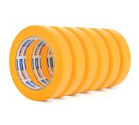 ADHES 6 Rollos de cinta de carrocero 7 días resistente al calor y a los UV 19mm x 50m Cinta de enmascaramiento para pintura y enmascaramiento Adhesivo sin dejar residuos