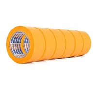 ADHES 6 Rollos de cinta de carrocero 7 días resistente al calor y a los UV 50mm x 50m Cinta de enmascaramiento para pintura y enmascaramiento Adhesivo sin dejar residuos