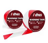 ADHES Advertencia De Seguridad De Cinta De Peligro 2 Rollos De Cinta De Advertencia Autoadhesiva De PVC A Rayas Rojas Y Blancas De 50 mm X 32 m Para Marcas De Suelo, Paredes