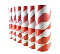 ADHES - Cinta adhesiva de advertencia de seguridad de PVC con rayas rojas y blancas, para marcar suelos, paredes, tuberías y marcas de equipos, 2 pulgadas x 54 pies, 36 rollos