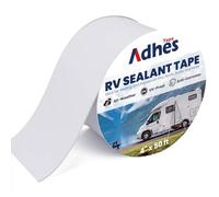 ADHES Cinta adhesiva para caravana blanca, 100 mm x 15 m, cinta impermeable para caravana, de goma butílica, para RV, autocaravana, autoadhesiva, para ventanas, techo, caravana, tubería