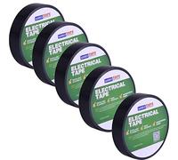 ADHES Cinta aislante de PVC para aislamiento eléctrico negro 19mm x 20m 5 rollos