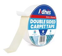 ADHES Cinta de Alfombra de Doble Cara Pesada, 50MM x 27M x 1 Rollo, Blanco Desmontable, Sin Clip de Alfombra Antideslizante Residual, Adecuada para Suelos de Madera Dura