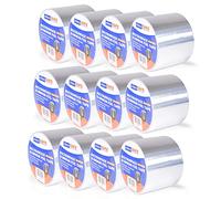 ADHES Cinta de aluminio cinta de alta temperatura cinta reparación de aluminio para conductos, Resiste de 80°C a 100°C, aire acondicionado, calentadores y estufas 100mm x 50m,12Rolls