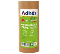 ADHES Cinta de Embalaje Kraft, 50mm x 55m x 6rollos, sin disolventes y reciclables Cinta de Papel Ecológico para sellado, envío, mudanza