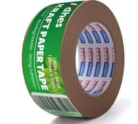 ADHES Cinta de papel Kraft, 50 mm x 54,8 m, 1 rollo, cinta de embalaje de papel biodegradable, cinta de envío marrón sin recubrimiento y apta para escribir, ideal para envíos y mudanzas.