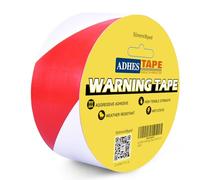ADHES Cinta de peligro de advertencia de seguridad autoadhesiva de PVC blancas rojas para piso, paredes, tuberías y marcas de equipos, 50 mm X 16.5m