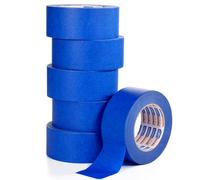 ADHES Cinta de Pintor, 50mm x 55m x 6rollos cinta adhesiva azul cinta carrocero pintura para Pintores, para Pintar y Decorar, Interior y Exterior