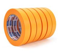 ADHES Cinta de Pintor Anti - UV 15 días, 19 mm x 55 m x 6 rollos Cinta Carrocero Enmascarar Paredes de Precisión Cinta Adhesiva no Deja Residuos para Pintar y Decorar