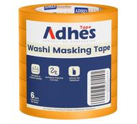 ADHES Cinta de Pintor Anti - UV 15 días, 19 mm x 55 m x 6 rollos Cinta Carrocero Enmascarar Paredes de Precisión Cinta Adhesiva no Deja Residuos para Pintar y Decorar