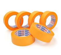 ADHES Cinta de Pintor Anti - UV 15 días, 36 mm x 55 m x 6 rollos Cinta Carrocero Enmascarar Paredes de Precisión Cinta Adhesiva no Deja Residuos para Pintar y Decorar