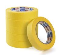 ADHES Cinta de pintor Cinta de carrocero Cintas de Enmascarar para Pintura artes, Amarillo, 18mm x 50m, (0.7Inch x 55yard), 6Rolls