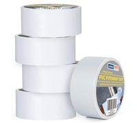 ADHES Cinta Protectora para Tuberías contra la Corrosión, Resistente al Agua, PVC Cinta de Envoltura para Tuberías para Tuberías de Desagüe, Metálicas y Subterráneas 50MMx 33M, 5Rollos, blanco