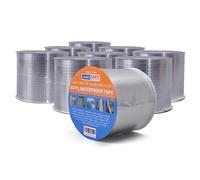 ADHES Cintas de butilo cinta impermeable cinta de aluminio cinta de reparación para fugas de techo 10cm x 5m，9Rollos (Modelo: RA100-1, Color del pegamento: blanco)