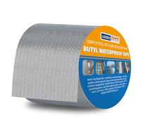 ADHES Cintas de butilo cinta impermeable cinta de aluminio cinta de reparación para fugas de techo 100mm x 5m,1Rollo (Modelo: RA100-1, Color del pegamento: blanco)