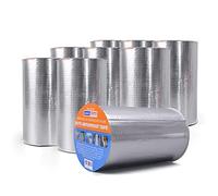 ADHES Cintas de butilo cinta impermeable cinta de aluminio cinta de reparación para fugas de techo 20cm x 5m，9Rollos (Modelo: RA100-1, Color del pegamento: blanco)