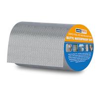 ADHES Cintas de butilo cinta impermeable cinta de aluminio cinta de reparación para fugas de techo 20cm x 5m,1Rollo (Modelo: RA100-1, Color del pegamento: blanco)