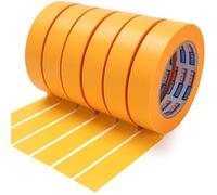 ADHES Juego de cinta washi resistente a los rayos UV durante 15 días, 24 mm x 55 m x 6 rollos Cinta amarilla para pintura decorativa Cinta de pintor para interiores, bricolaje, artes y manualidades