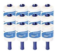 ADHES TAPE Film Transparente Para Embalar Alta Elasticidad Estiramiento 13cm x 304m 12 Roll 80 Gauge Resistencia Industrial Film Elástico, Film Resistente de Plástico para Paletizar Embalaje Stretch