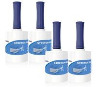 ADHES TAPE Film Transparente Para Embalar Alta Elasticidad Estiramiento 13cm x 304m 4 Roll 80 Gauge Resistencia Industrial Film Elástico, Film Resistente de Plástico para Paletizar Embalaje Stretch