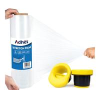 ADHES TAPE Film Transparente Para Embalar Alta Elasticidad Estiramiento 380mm x 305m,1 roll, 60 Gauge Resistencia Industrial Film Elástico, para Paletizar Embalaje, Mudanzas y Envoltura Wrap