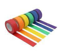 adhesiva de colores de Basage, para pintores de colores para artes y manualidades, etiquetado o codificación, 6 rollos de colores diferentes, de enmascaramiento de 2,5 cm x 13 yardas (2,4 cm x 12 m)