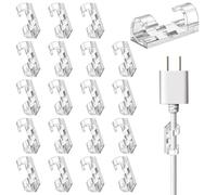 Adhesive Cable Clips - 20Pcs Self-Adhesive Cord Management Clips | 1.18 Inch Sticky Wire Organizer Hooks For Cat6 Ethernet Cable USB Power Cord Mouse Keyboard Charging Line Under Desk Wall