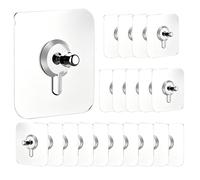 Adhesive Frame Hooks - PVC And Stainless Steel 6cm, No Drill Hangers, Damage Free | Heavy Duty, Sticky Wall Hooks, For Art, Photo Banner, Brick Concrete, Kitchen Glass Tiles, Bathroom Home